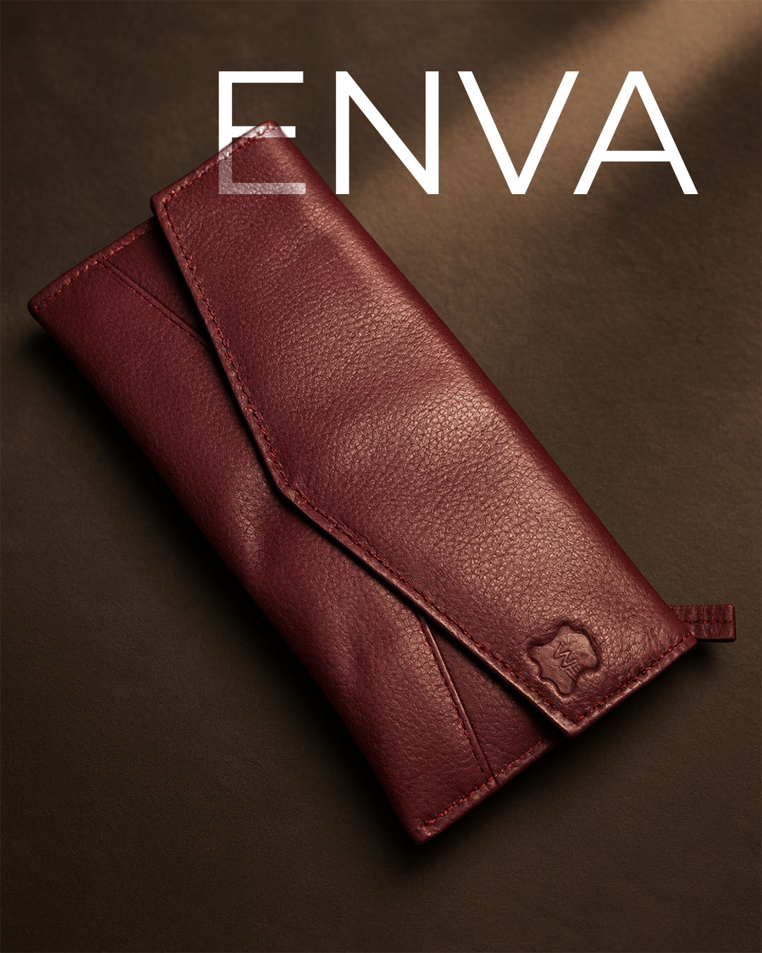 ENVA - Maroon Nappa Leather Purse